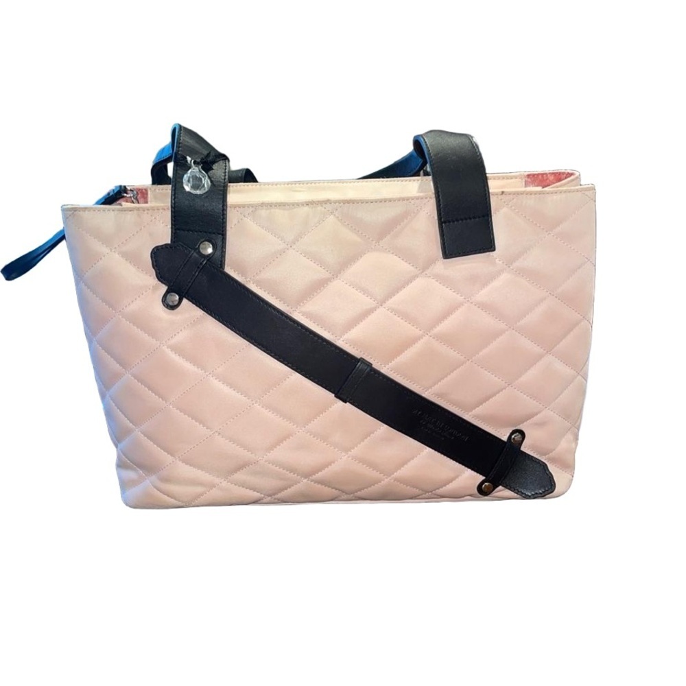 My Flat in London 48 Charles Street light pink quilted small tote. B13
